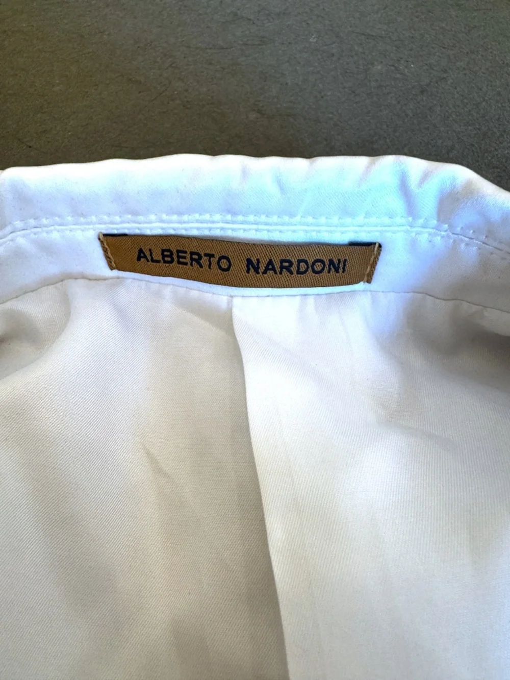 Albert Nardoni Collection Italy White & Gold Sequin Blazer & Bowtie